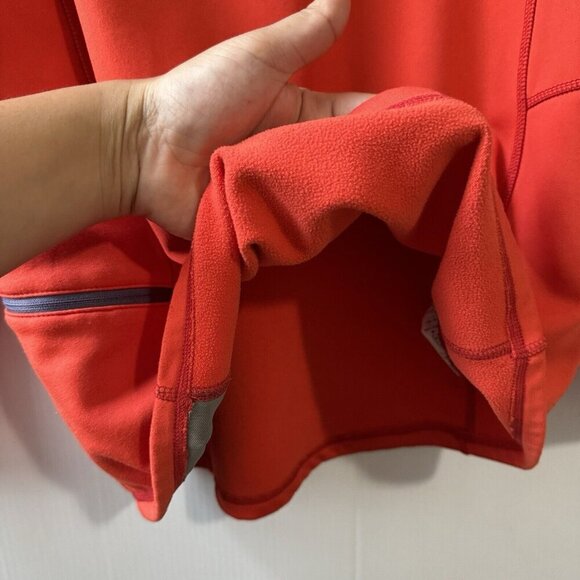 LL BEAN Mens Mountain Fleece Half Zip Orange Outdoors Sz M Regular Pullover - Picture 10 of 16